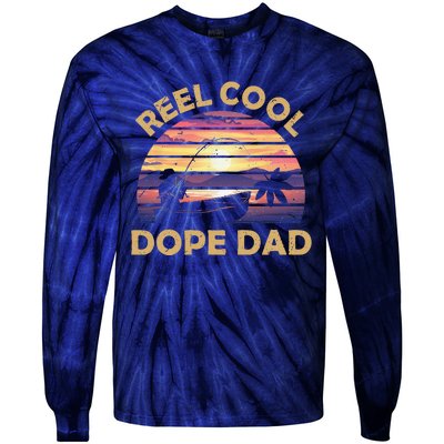 Reel Cool Father Day Fishing Dope Dad Weed Marijuana Stoner Tie-Dye Long Sleeve Shirt