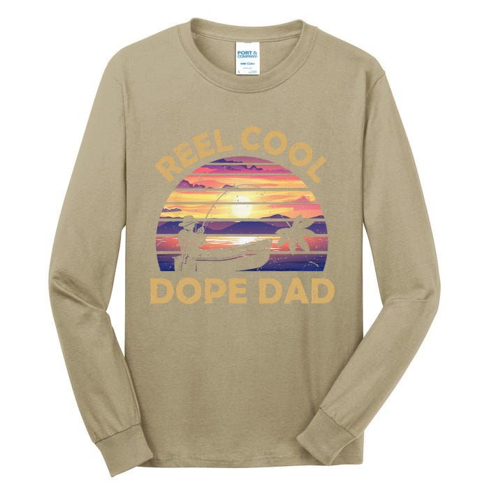 Reel Cool Father Day Fishing Dope Dad Weed Marijuana Stoner Tall Long Sleeve T-Shirt