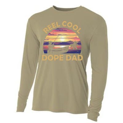 Reel Cool Father Day Fishing Dope Dad Weed Marijuana Stoner Cooling Performance Long Sleeve Crew