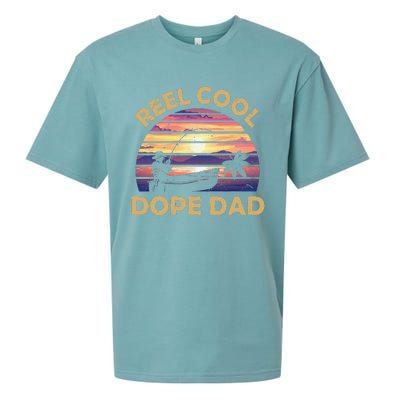 Reel Cool Father Day Fishing Dope Dad Weed Marijuana Stoner Sueded Cloud Jersey T-Shirt