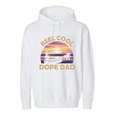 Reel Cool Father Day Fishing Dope Dad Weed Marijuana Stoner Garment-Dyed Fleece Hoodie