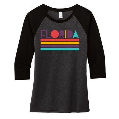 Retro Colors Florida Women's Tri-Blend 3/4-Sleeve Raglan Shirt