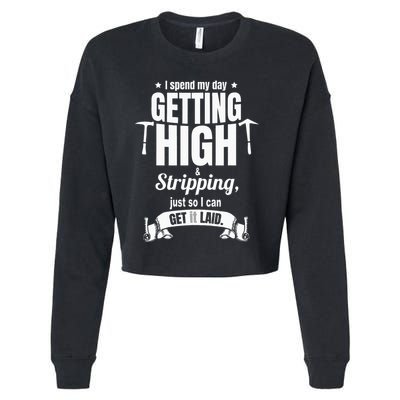 Roofing Contractor for Funny Roofer Cropped Pullover Crew