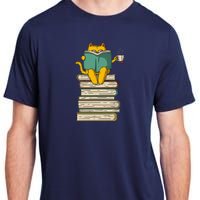 Reading Cat Funny Book & Tea Lover Gift Adult ChromaSoft Performance T-Shirt