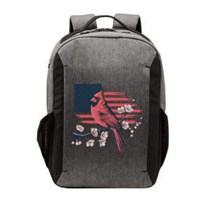 Red Cardinal Floral Flag Design Patriotic Birdwatching Vector Backpack