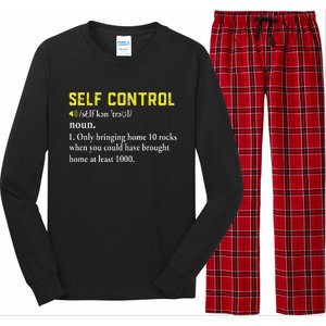 Rock Collector Funny Self Control For Rockhounding Geologist Long Sleeve Pajama Set