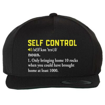 Rock Collector Funny Self Control For Rockhounding Geologist Wool Snapback Cap