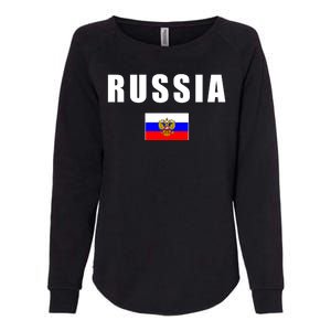 Russia Country Flag Womens California Wash Sweatshirt