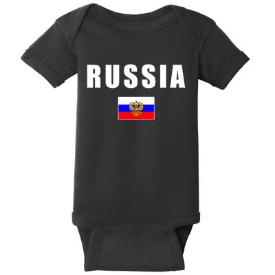 Russia Country Flag Baby Bodysuit