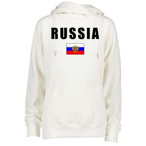 Russia Country Flag Womens Funnel Neck Pullover Hood