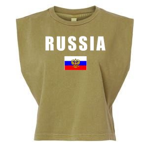 Russia Country Flag Garment-Dyed Women's Muscle Tee