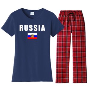 Russia Country Flag Women's Flannel Pajama Set