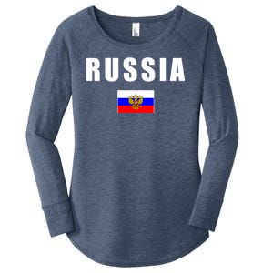 Russia Country Flag Women's Perfect Tri Tunic Long Sleeve Shirt