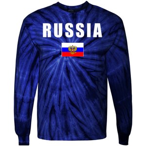 Russia Country Flag Tie-Dye Long Sleeve Shirt