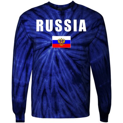 Russia Country Flag Tie-Dye Long Sleeve Shirt