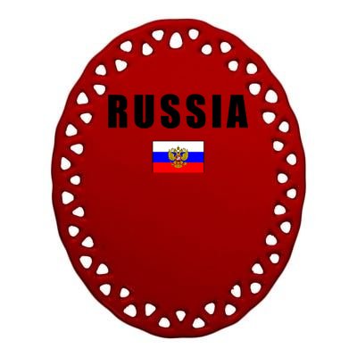 Russia Country Flag Ceramic Oval Ornament