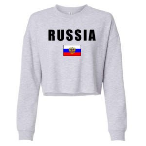 Russia Country Flag Cropped Pullover Crew