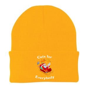 Retro Cats For Everybody Christmas Cat Lover Santa Gift Knit Cap Winter Beanie