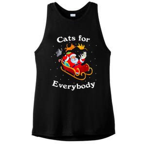 Retro Cats For Everybody Christmas Cat Lover Santa Gift Ladies PosiCharge Tri-Blend Wicking Tank