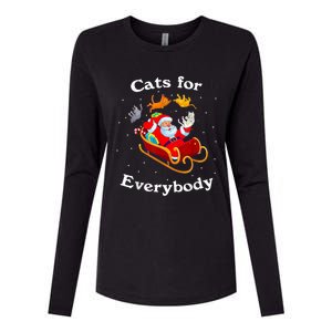 Retro Cats For Everybody Christmas Cat Lover Santa Gift Womens Cotton Relaxed Long Sleeve T-Shirt