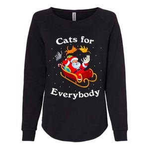 Retro Cats For Everybody Christmas Cat Lover Santa Gift Womens California Wash Sweatshirt