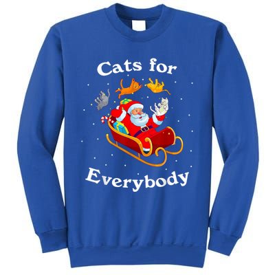 Retro Cats For Everybody Christmas Cat Lover Santa Gift Sweatshirt