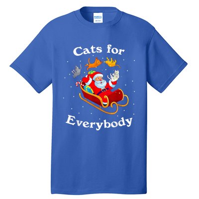 Retro Cats For Everybody Christmas Cat Lover Santa Gift Tall T-Shirt