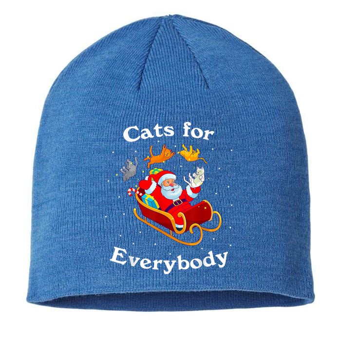 Retro Cats For Everybody Christmas Cat Lover Santa Gift Sustainable Beanie