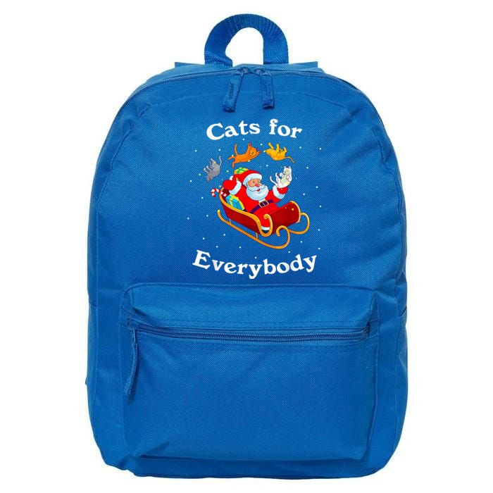 Retro Cats For Everybody Christmas Cat Lover Santa Gift 16 in Basic Backpack