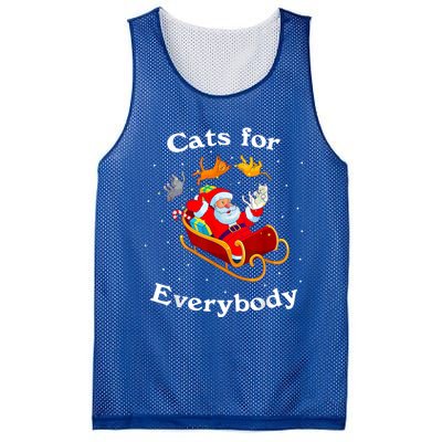 Retro Cats For Everybody Christmas Cat Lover Santa Gift Mesh Reversible Basketball Jersey Tank