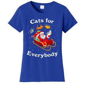 Retro Cats For Everybody Christmas Cat Lover Santa Gift Women's T-Shirt