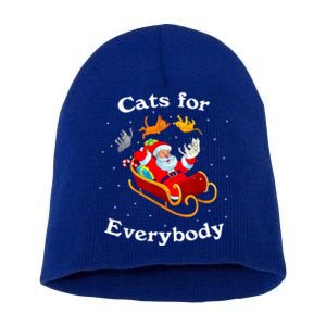 Retro Cats For Everybody Christmas Cat Lover Santa Gift Short Acrylic Beanie