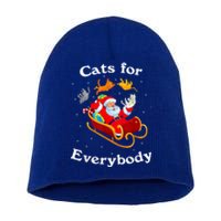 Retro Cats For Everybody Christmas Cat Lover Santa Gift Short Acrylic Beanie