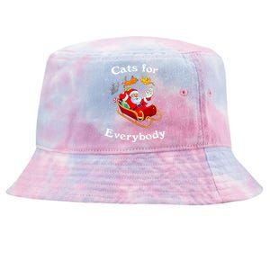 Retro Cats For Everybody Christmas Cat Lover Santa Gift Tie-Dyed Bucket Hat