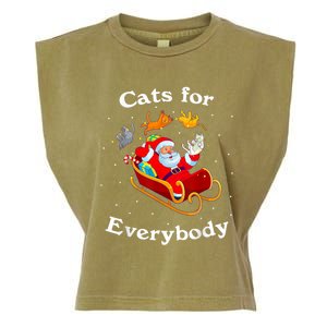 Retro Cats For Everybody Christmas Cat Lover Santa Gift Garment-Dyed Women's Muscle Tee