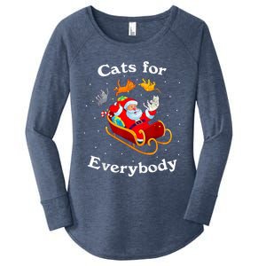 Retro Cats For Everybody Christmas Cat Lover Santa Gift Women's Perfect Tri Tunic Long Sleeve Shirt