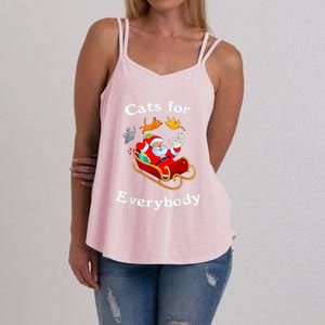 Retro Cats For Everybody Christmas Cat Lover Santa Gift Women's Strappy Tank