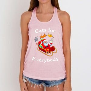 Retro Cats For Everybody Christmas Cat Lover Santa Gift Women's Knotted Racerback Tank