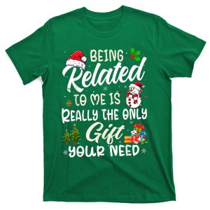 Retro Christmas Family Xmas Pajama Being Related To Me T-Shirt