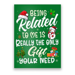 Retro Christmas Family Xmas Pajama Being Related To Me Poster