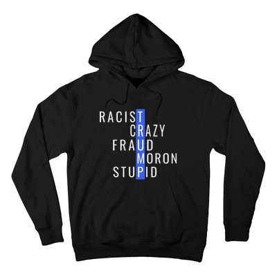 Racist Crazy Fraud Moron Stupid Trump Anti Trump Hoodie