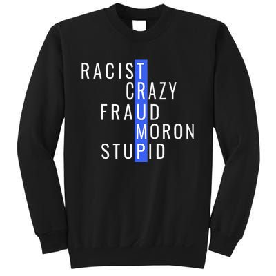 Racist Crazy Fraud Moron Stupid Trump Anti Trump Sweatshirt