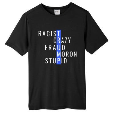 Racist Crazy Fraud Moron Stupid Trump Anti Trump Tall Fusion ChromaSoft Performance T-Shirt