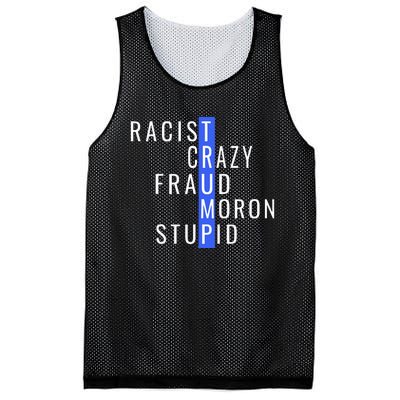 Racist Crazy Fraud Moron Stupid Trump Anti Trump Mesh Reversible Basketball Jersey Tank