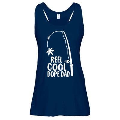 Reel Cool Fathers Day Fishing Dope Dad Weed Marijuana Stoner Ladies Essential Flowy Tank