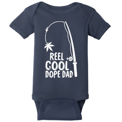Reel Cool Fathers Day Fishing Dope Dad Weed Marijuana Stoner Baby Bodysuit