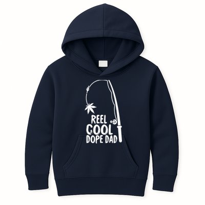 Reel Cool Fathers Day Fishing Dope Dad Weed Marijuana Stoner Kids Hoodie