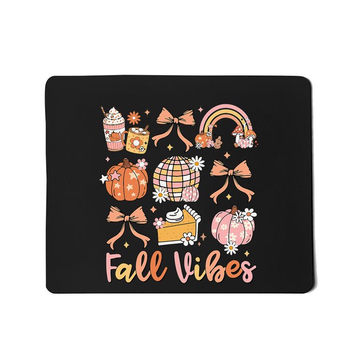 Retro Coffee Fall Vibes Autumn Coquette Pumpkin Thanksgiving Mousepad