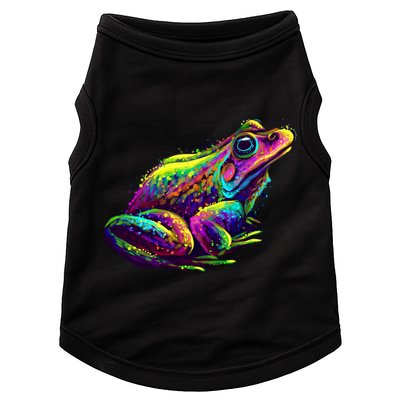 Realistic Colorful Frog Abstract Pose Doggie Tank