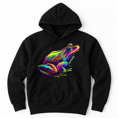 Realistic Colorful Frog Abstract Pose Hoodie